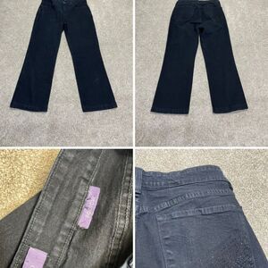 NYDJ womens bootcut jeans sz 12p black high rise stretch denim USA made